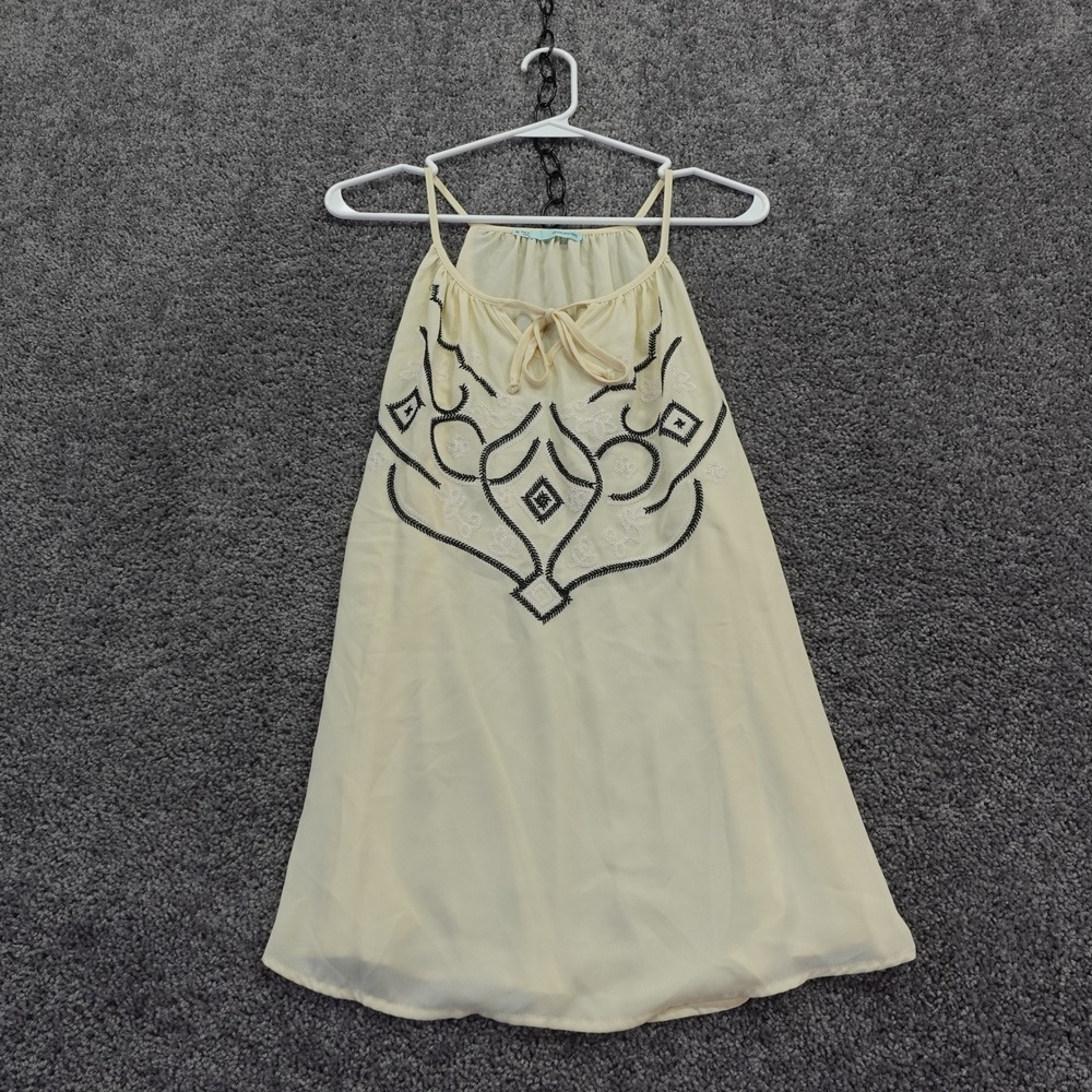 Maurices Tank Top Womens Extra Extra Large Yellow Embroidered Boho Sleeveless